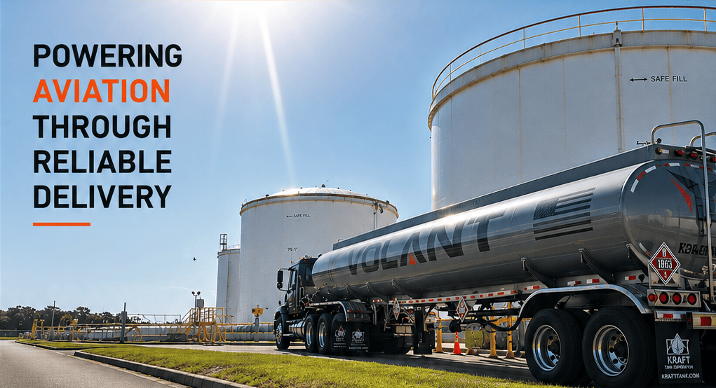 Jet Fuel Delivery - Volant Logistics - Tanker at Fuel Facility